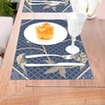 thumbnail image 5 of LNWH Vintage Geometric Floral Pattern Placemats, 1 PCS Heat Resistant Washable PVC Table Mats, 18"x12", 5 of 6