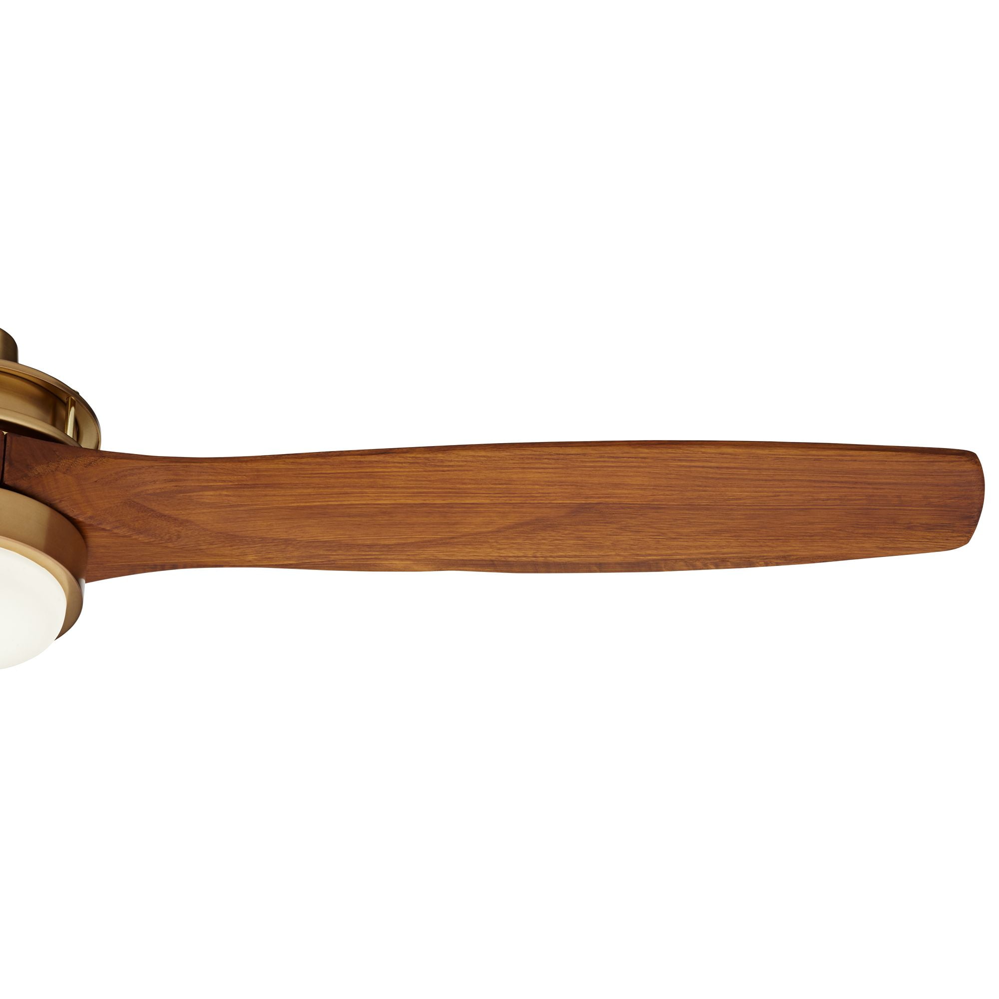 Casa Vieja 52" Windspun Indoor Ceiling Fan 3 Blade LED Light Remote Control Soft Brass Finish Motor Walnut Finish Wood Blades