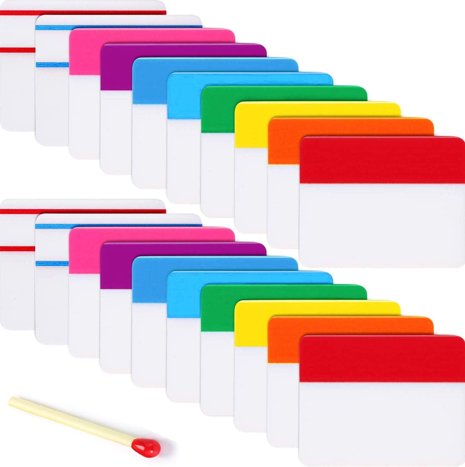 Writable and Repositionable File Tabs 400 Pieces Tabs 2 Inch Sticky Index Tabs 