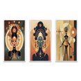 thumbnail image 2 of Designart "Retro Graphic Representation of an African Goddess" African American Woman Framed Wall Art Set Of 3 - Yellow Woman African American Frame Canvas Set For Living Room Decor, 2 of 6