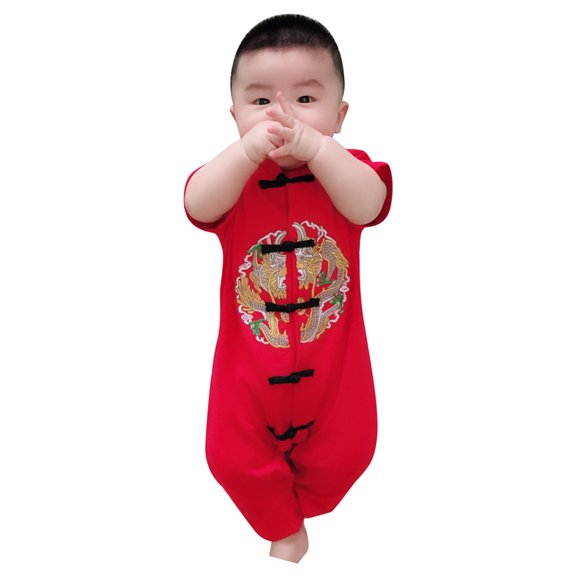 XXWXYD 2025 New Romper Jumpsuit Outfits Cotton Blend Romper Jumpsuit Outfits for Classic Casual Lightweight Clothes(18-24 Months,Red)