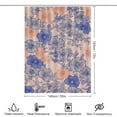 thumbnail image 2 of Peach Background Blue Orange Floral Print Shower Curtains - Bath Shower Curtain Set with 12 Hooks for Adults Kids Bathroom Decor Accessories, 2 of 7