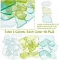 thumbnail image 2 of 45pcs Sea Glass Pieces 3 Colors Irregular Sea Glass 10 OZ Crushed Glass Vase Filler Frosted Seaglass Pieces Decor for Beach Aquarium Vase Fillers Wedding Party Home Tree DIY Craft Decor for DIY, 2 of 6