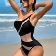 thumbnail image 5 of Gubotare Tummy Control Swimsuits for Women Women's One Piece Swimsuits Tummy Control Front Cross Bathing Suits Tie Back V Neck Swimwear (Black,L), 5 of 9