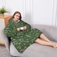 thumbnail image 5 of Oversized Wearable Blanket Hoodie,Math Equations Molecule Icons Green Pattern Sherpa Blanket Hoodie with Super Pockets,Super Warm Fuzzy Pullover for Women & Men, 5 of 6