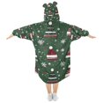 thumbnail image 2 of FORMRS Wearable Blanket Hoodie with Sleeves for Kids Cozy Flannel Sweatshirt, Christmas Hats, 2 of 7