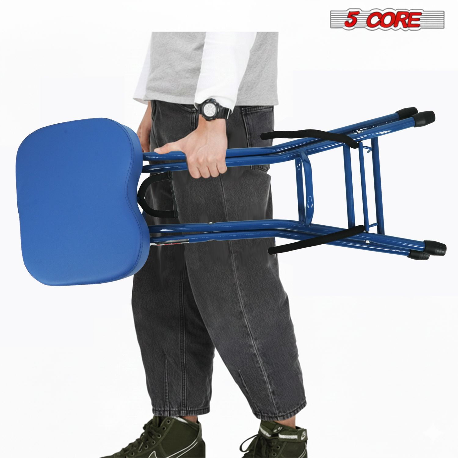 Guitar Stool with Built-in Neck Rest & Foot Rest, Foldable Padded Chair 3.15" Seat Heavy Duty 350 lb Capacity