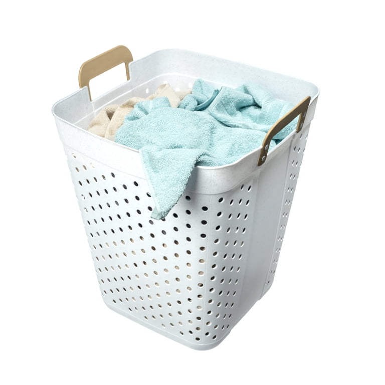 2 pack) Mainstays Plastic Laundry Hamper, Large Square, Flexible