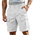 thumbnail image 4 of Jessboyy Men Cargo Shorts with Pockets Expandable Waist Knee Length Long Shorts Summer Work Casual Outdoor Hiking Men's Cargo Shorts White,S, 4 of 7