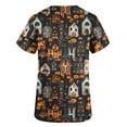 thumbnail image 4 of VKOYWKM Halloween Scrub Shirts for Women Funny Pumpkin Ghost Graphic Nurse Uniforms Short Sleeve V Neck Nursing Scrubs Holiday Tops with Pockets, 4 of 5