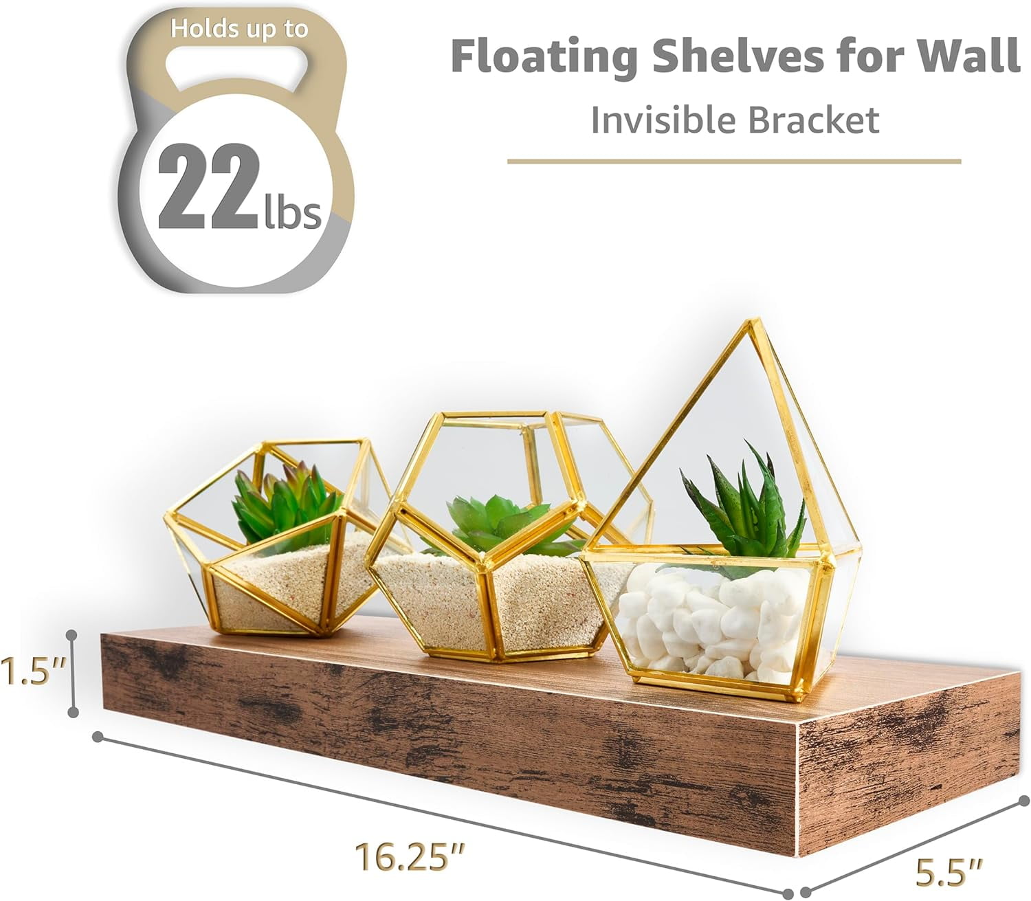 Sorbus Floating Shelves, Wall Shelves for Bedroom, Kitchen, Living Room, Bathroom Shelves Over The Toilet (4-Pack)
