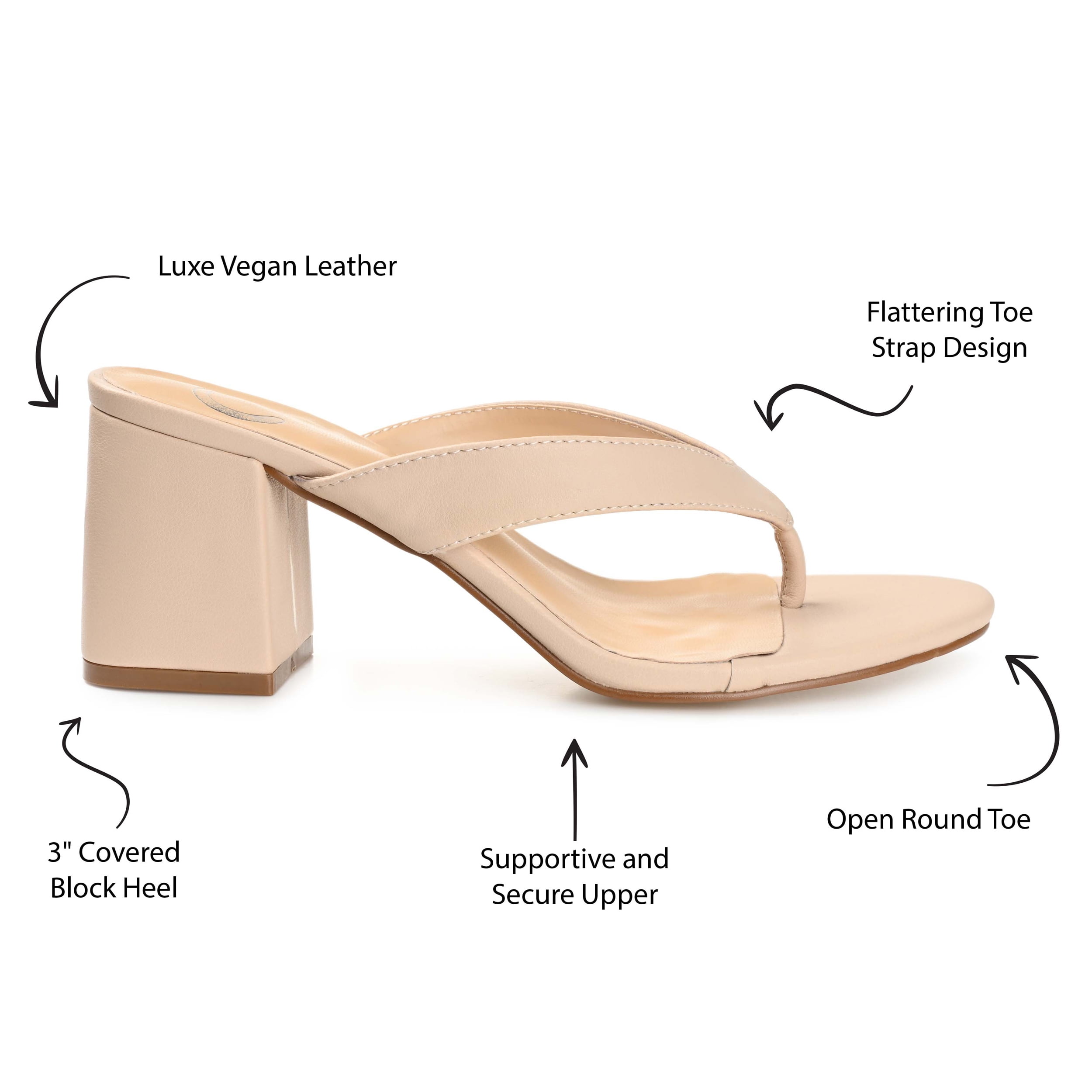 Journee Collection Womens Alika Slip On Block Heel Sandals