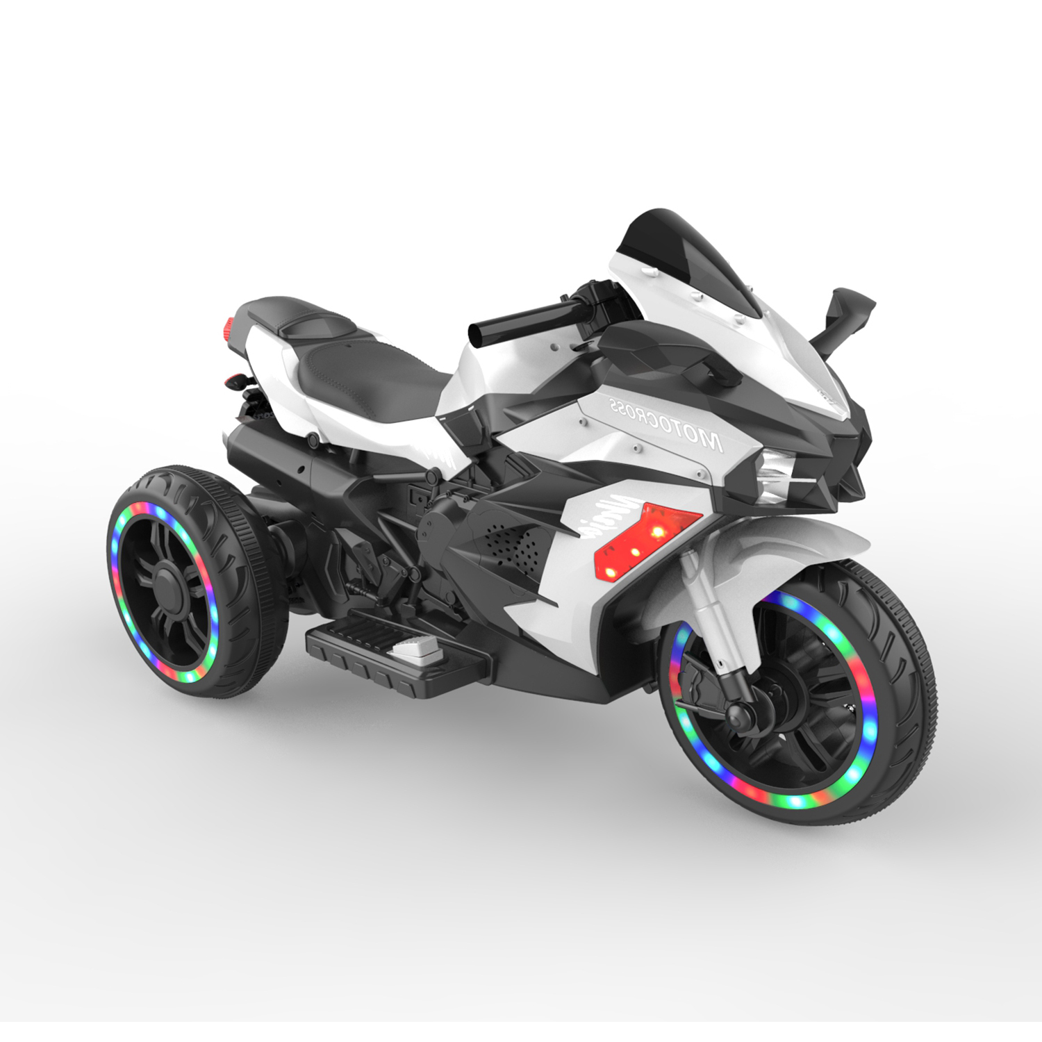 HNH 12V Ride on Motorcycle for Kids, Electric Dirt Bike with LED Light, Bluetooth Music, Motorbike Ride on Toy for 3-6 Year Olds