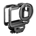 thumbnail image 2 of Camera Cage, Aluminum Alloy, Cold Shoe Mounts, Dual Cold Shoe Mounts, 1 / 4 Inch Screw Hole with Microphone and Mini LED Light, Suitable for Tripods or Selfie Stick, 2 of 7