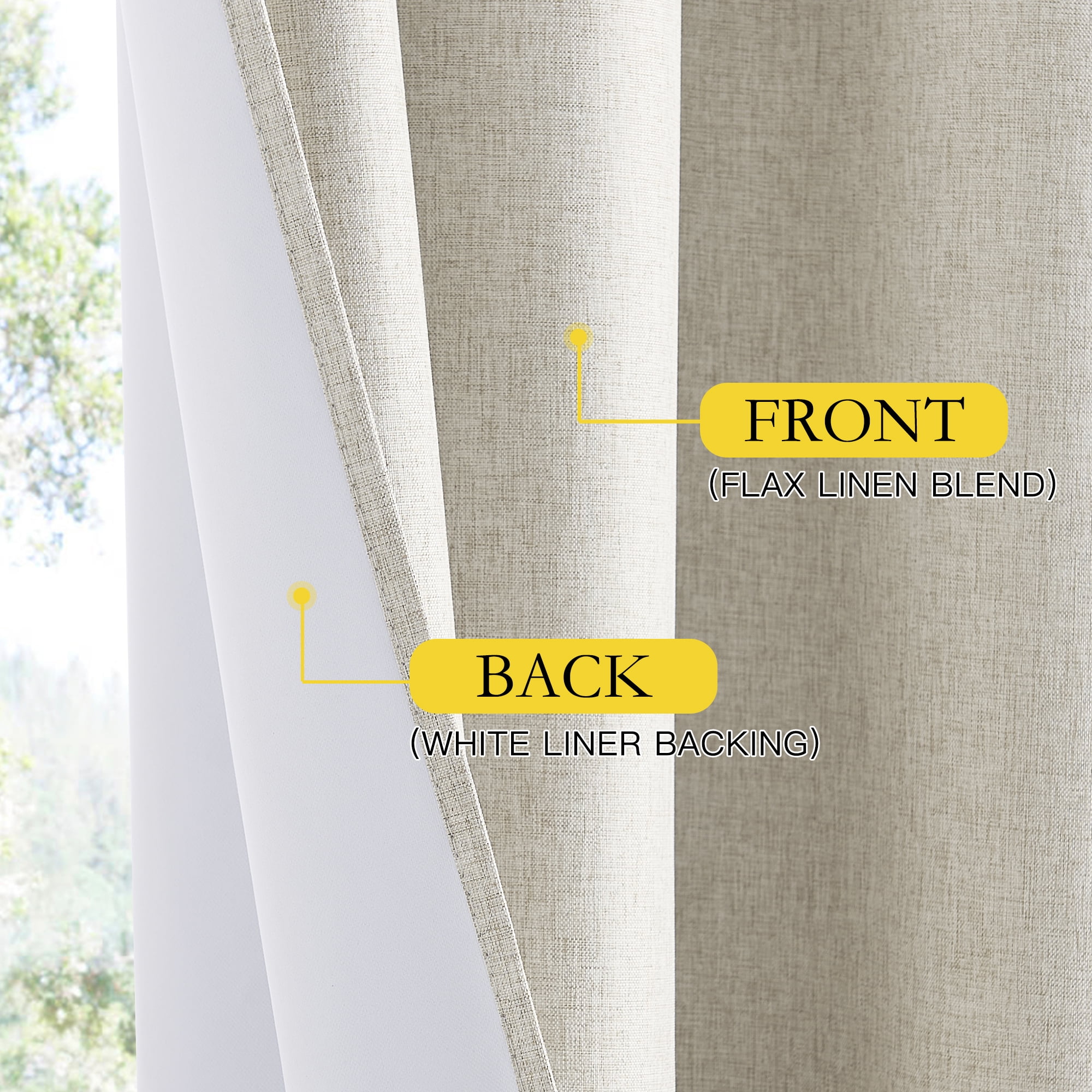 NICETOWN 100% Blackout Curtains for Bedroom Privacy Room Darkening Thermal Insulated Modern Window Treatment, W42 x L90, Sand, Set of 2