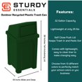 thumbnail image 2 of Sturdy Essentials 32 Gallon Square 100% Recycled Plastic Heavy Duty Outdoor Trash Can with Push Lid - Green Granite, 2 of 5