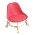 thumbnail image 2 of Asiento bajo con ruedas, taburete bajo con ruedas, reposapiés giratorio para sofá Rojo, 2 of 9