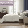thumbnail image 2 of Ravure Full Comforter Set, Modern Solid Full Size Comforter Set, 7-Pc All Season Bedding Comforter Set, Oatmeal, 2 of 8