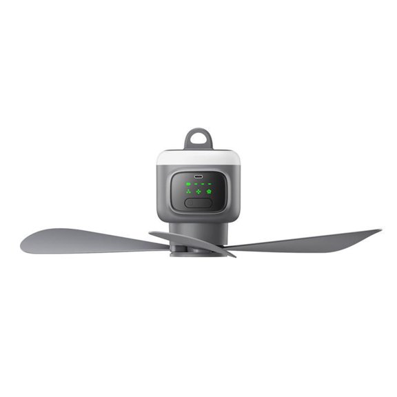 Rechargeable Ceiling Fan With Remote Control 3 Speed and Adjustable Light For Camping Tents Dorms Fan