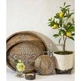 thumbnail image 2 of 10" Rustic Brown and Gray Laurel Leaf Designed Food Safe Round Trivet with Letter "N", 2 of 2