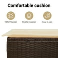 thumbnail image 4 of vidaXL 9 Piece Patio Dining Set with Cushions Brown Poly Rattan, 4 of 9