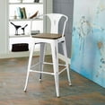 thumbnail image 5 of Modway Promenade 30" Modern Bamboo & Metal Bar Stool in Brown/White, 5 of 5