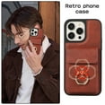 thumbnail image 3 of ELEHOLD for iPhone 13 Pro Case Synthetic Leather 2-in-1 Phone Case with Magnetic Detachable Card Holder Ring Holder Stand Drop Protection Shockproof Wallet Case,winered, 3 of 8