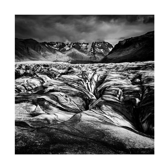 Canvas Wall Art - George Digalakis 'The Black Glacier' Wall Art for Living Room, Bedroom, or Office D?cor by Trademark Fine Art - 14 x 14 Inches
