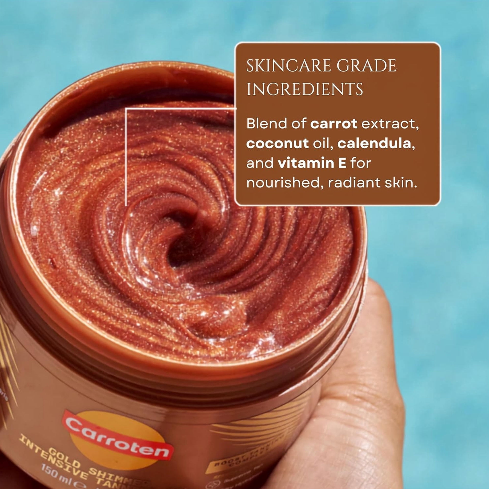 Carroten, Tanning Gel, Gold Shimmer, Water-Resistant, 5 oz