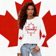 thumbnail image 1 of Uootdi T-Shirts Décontractés pour Femmes à Manches Longues Col Rond Canada Imprimé Graphique Coupe Ample Sorties de Fin de Semaine Hauts Doux Cadeau, 1 of 7