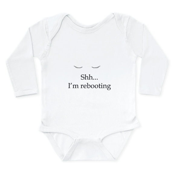 CafePress - Shh... I'm Rebooting Long Sleeve Infant Bodysuit - Long Sleeve Cotton Baby Bodysuit