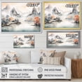 thumbnail image 4 of Designart "Tranquil Chinese Landscape in Grey Serenity I" Landscapes Framed Wall Art - Traditional Orange China Entryway Framed Wall Art, 4 of 6