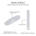 thumbnail image 6 of Rosec Jewels Certified Moissanite Eternity Wedding Band - Princess Cut Moissanite Ring - D-VS1 Grade - with Jewelry Box, 925 Sterling Silver, US 4.00, 6 of 7