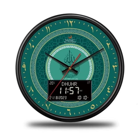 CIYISON Retro 13 Inch Round Wall Clock Roman Numerals Multiple Functional Display Time Alarm Date
