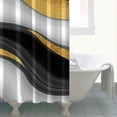 thumbnail image 4 of Black White Gold Wave Marble Pattern Shower Curtain 72"x72" ,Bathroom Decorative Shower Curtains Set with 12 Hooks,Modern Waterproof Washable Shower Curtain, 4 of 6