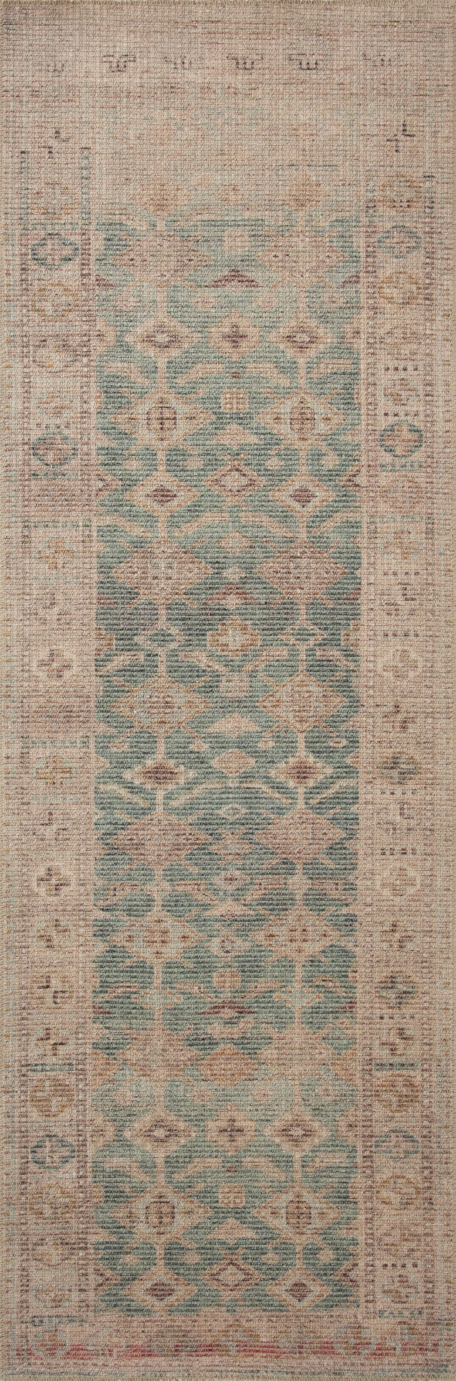 Angela Rose x Loloi Aubrey Aqua / Sand 2'-6" x 7'-6" Runner Rug