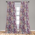thumbnail image 4 of Ambesonne Floral Curtains, Grunge Continuous Branches, Pair of 28"x84", Eggplant and Pale Seafoam, 4 of 5