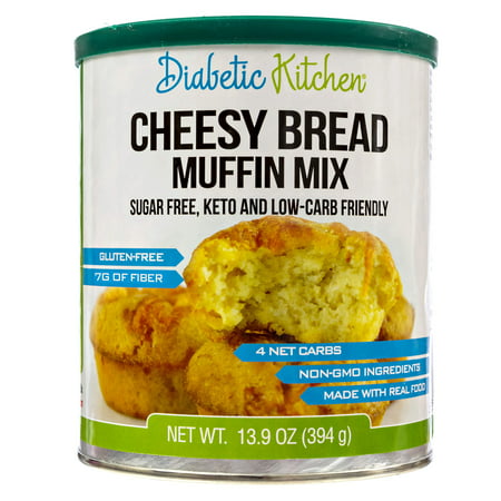 (2 Pack) Diabetic Kitchen Cheesy Bread Muffin Mix Puts Bread Back On Your Menu - Keto, Low Carb Friendly, Sugar-Free, Gluten-Free, High-Fiber, Non-GMO (24