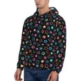 thumbnail image 3 of Uemuo Multi-Colored Stars Pattern Men's Hoodie - Casual Pullover Hoodie with Kangaroo Pocket, Stylish Hooded Sweatshirt for Everyday Wear-Small, 3 of 7