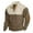 Brown, variant on BADHUB Men's Corduroy Pullover 1/4 Button Up Color Block Sweatshirts Stand Collar Pullover Tops Elbow Patche Slim Shirts on Clearance Navy,XL