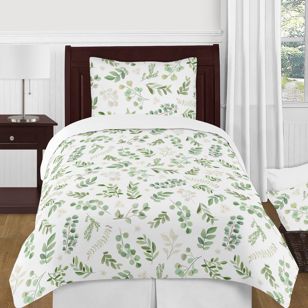 Sweet Jojo Designs Floral Leaf Girl Twin Bedding Comforter Set Kids