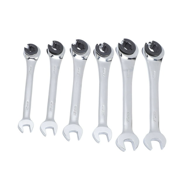 Llave Para Tuercas Abocinadas, Alta Dureza, Fácil De Operar, Ahorro De Mano De Obra, Juego De Llaves De Línea De 10 Mm, 12 Mm, 13 Mm, 14 Mm, 15 Mm, 17 Mm Para Líneas De Freno De
