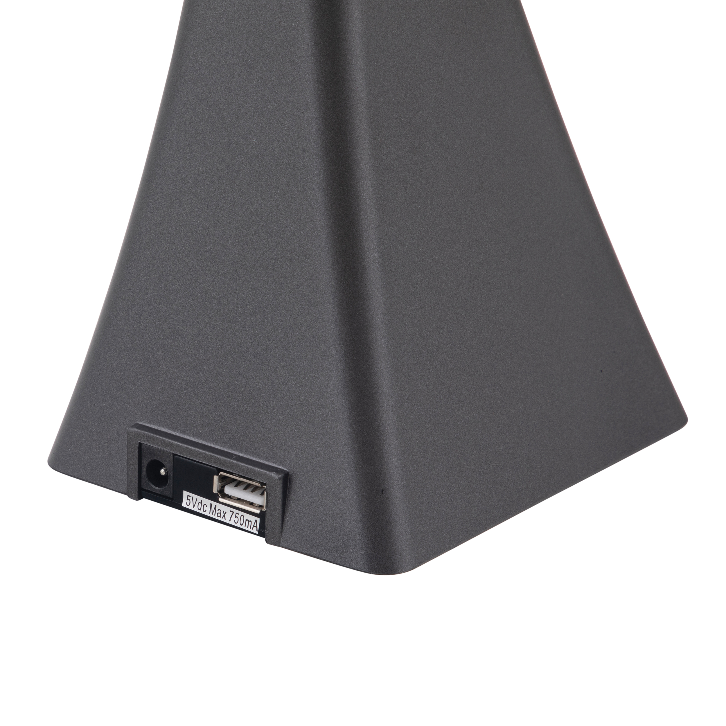 V-Light 16 inch Gray LED 3-Level Dimmer Lamp with USB Charging Port