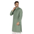 thumbnail image 3 of Atasi Cotton Kurta Solid Ethnic- Festive Long Shirt W/ Pintuck Traditional Indian Wear For Men's, 3 of 7