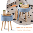 thumbnail image 7 of Tcbosik 12.6 inch Storage Ottoman with Tray Lid, Upholstered Linen Fabric Footstool with Wood Legs, Foot Rest for Living Room, Bedroom, Hallway, Space Saving, Blue, 7 of 7