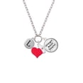 thumbnail image 2 of Delight Jewelry Silvertone Capital Letter - L - Pebble Disc - Red Heart Nurse Strong Zoe Necklace, 2 of 4