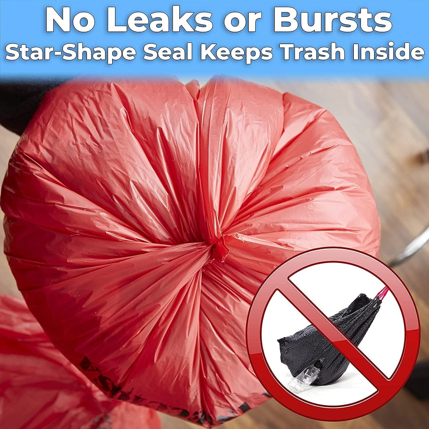 Infectious Biohazard Waste Bags Hazardous Trash Can Liners | Medical Grade No Leak Bags | Great for Lab Containers, Swabs, Pads, Gloves | (Red, 50 Count - 37" x 50" (44 Gallon))