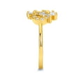 thumbnail image 3 of Wellingsale Ladies Solid 14k Yellow Gold Polished CZ Cubic Zirconia Flower Right Hand Fashion Ring - Size 5.5, 3 of 5