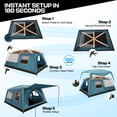 thumbnail image 5 of HOTEEL 10 Person Camping Tent Family Tents, Instant Cabin Tents, Family Cabin Multi Room Pop Up Tents Car Camping for Parties, Music Festival Tent, Big, Easy Up, Included Storage Pockets, Blue, 5 of 9