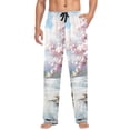 thumbnail image 5 of Men's Pajama Pants Cherry Pink Green Trees Cotton Long Sleepwear Lounge Pants S, 5 of 7